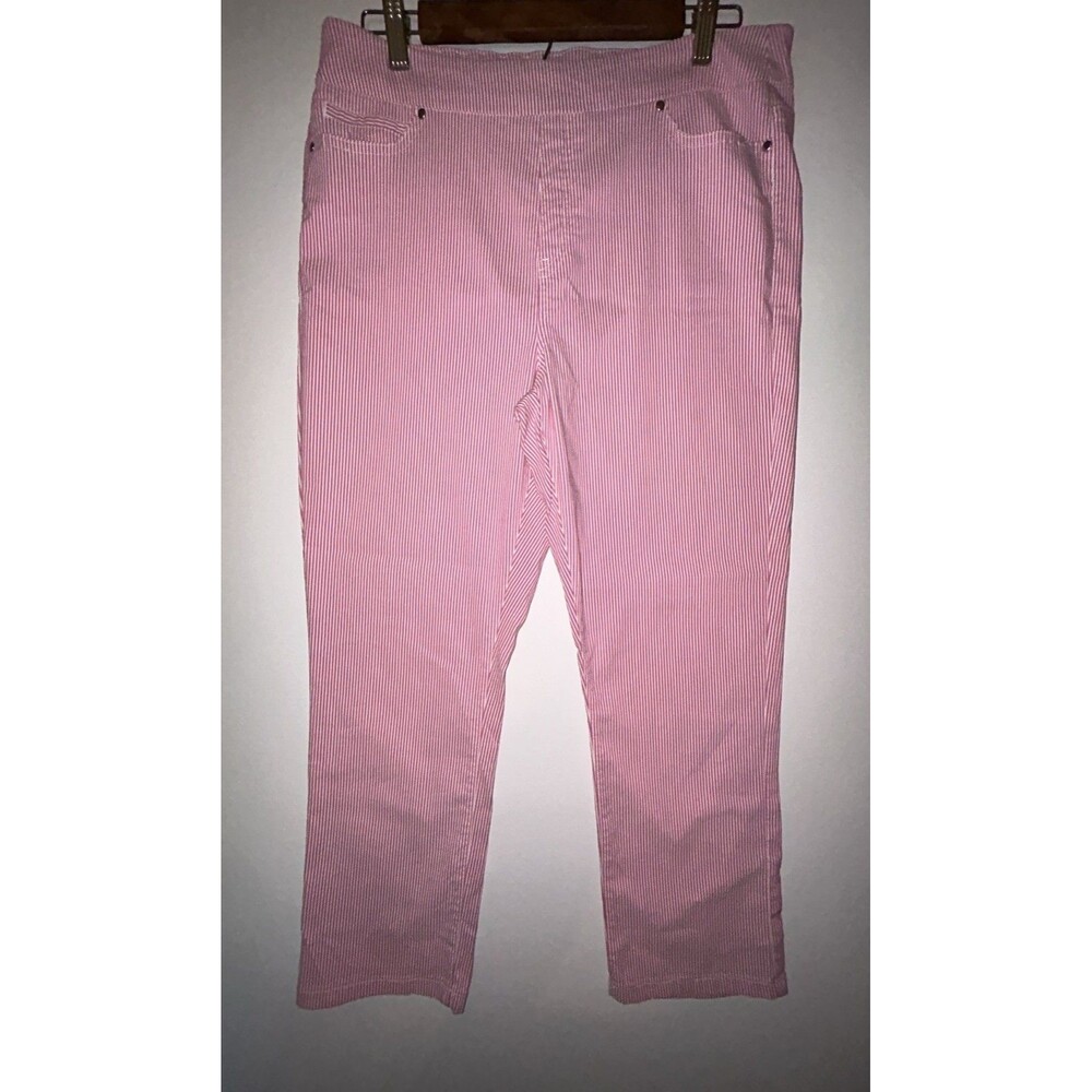 Mario Serrani Italy Womens Pink White Stretch Pant Size L